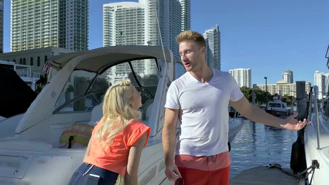 Blonde fucks a rich stud on his luxury yacht