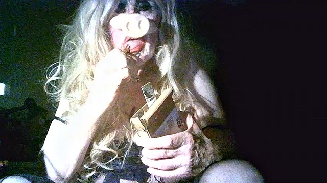 Sarah 'FuckPig Slut' Millward, smokes, wanks, fucks herself, clamps her nipples and tongue, smashes  cream pie into her face