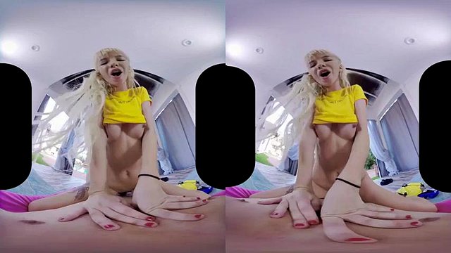 Vr sex by pool: Cowgirl, Blonde & Small Tits Porn
