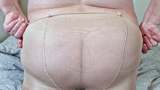 bbw milf wife in pantyhose - amateur real homemade big tits round ass pantyhose