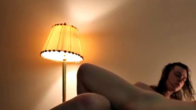 Girl sucks her boyfriend on the stairs at home