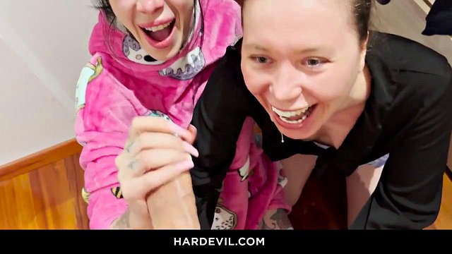 POV Double Penetration Threesome with Black Angel, Monika Wild and Megan Inky